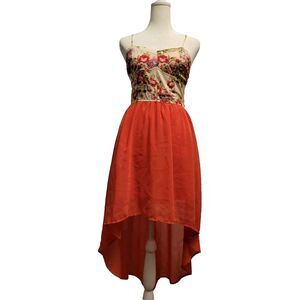 Y2K Fairy Dress Juniors Medium Floral Solid Flowy High Low Hem Love Culture